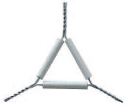 Wire Triangle - clay tube length 60mm - galvanized steel
